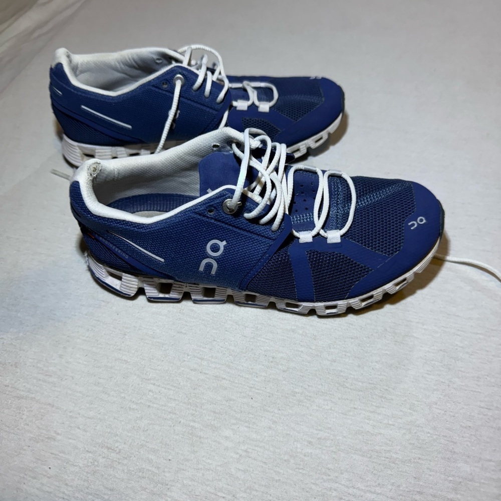 On Running Kids Blue and White Athletic Sneakers